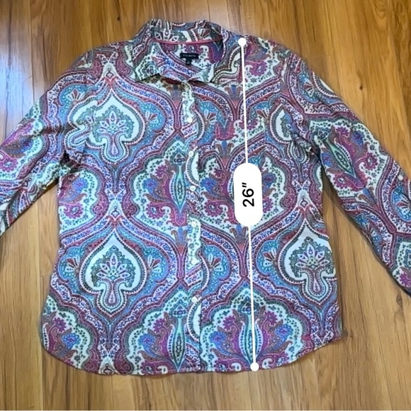 Talbots Multicolor Paisley Button Down Shirt - Picture 5 of 7